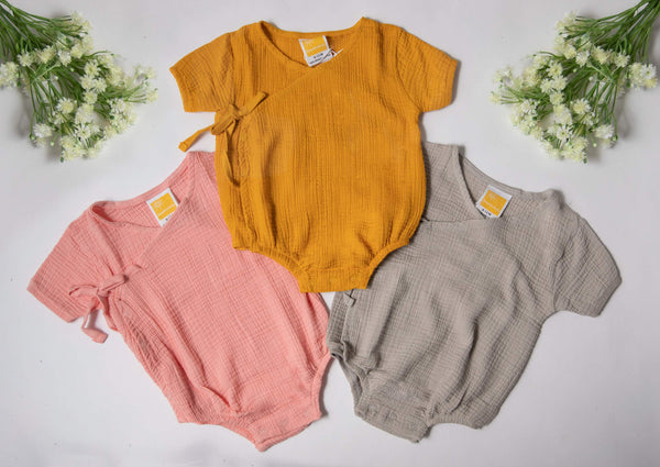 Organic Muslin Cotton Infant Rompers