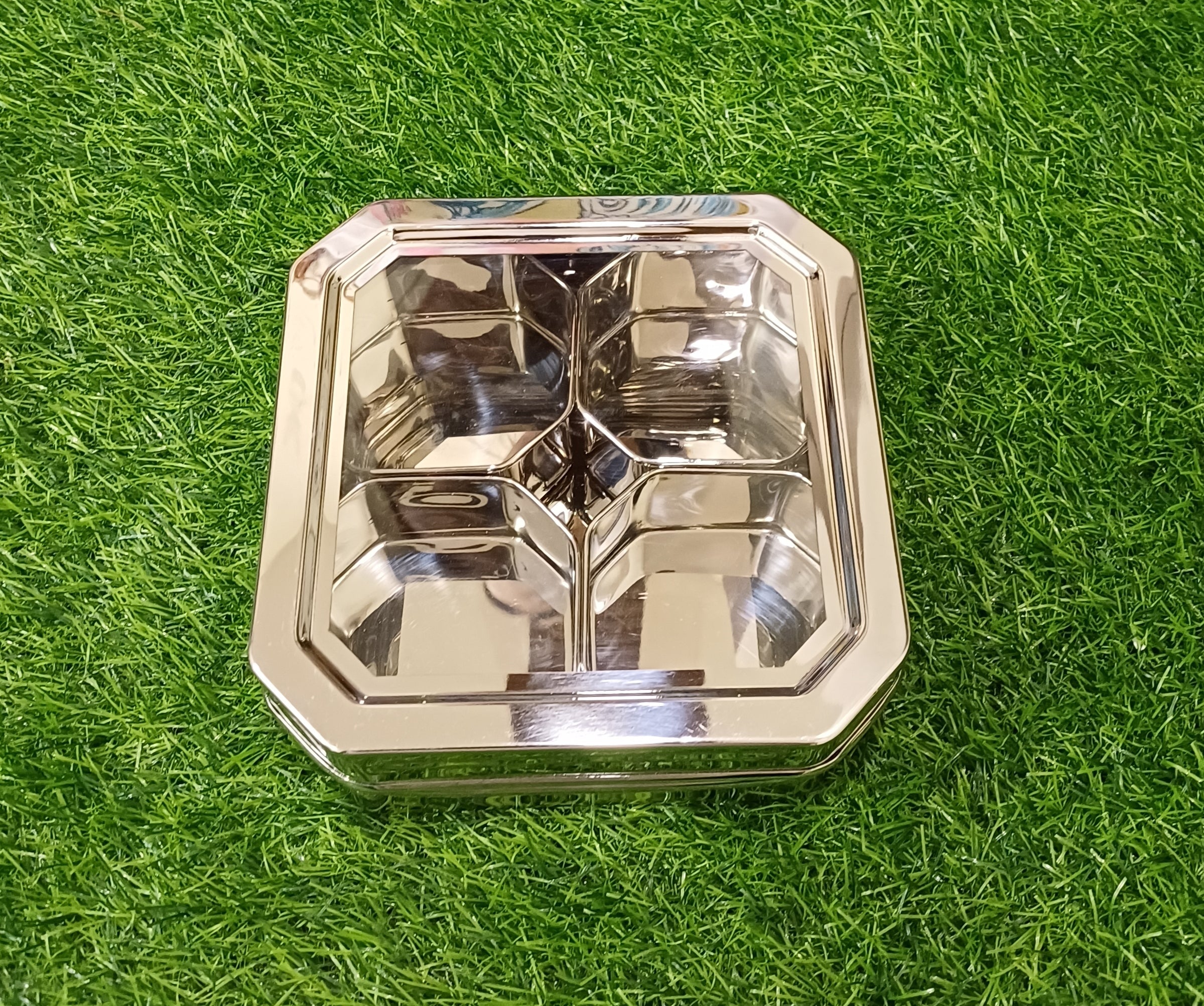 Stainless Steel 4 Compartment Dry fruit Box
