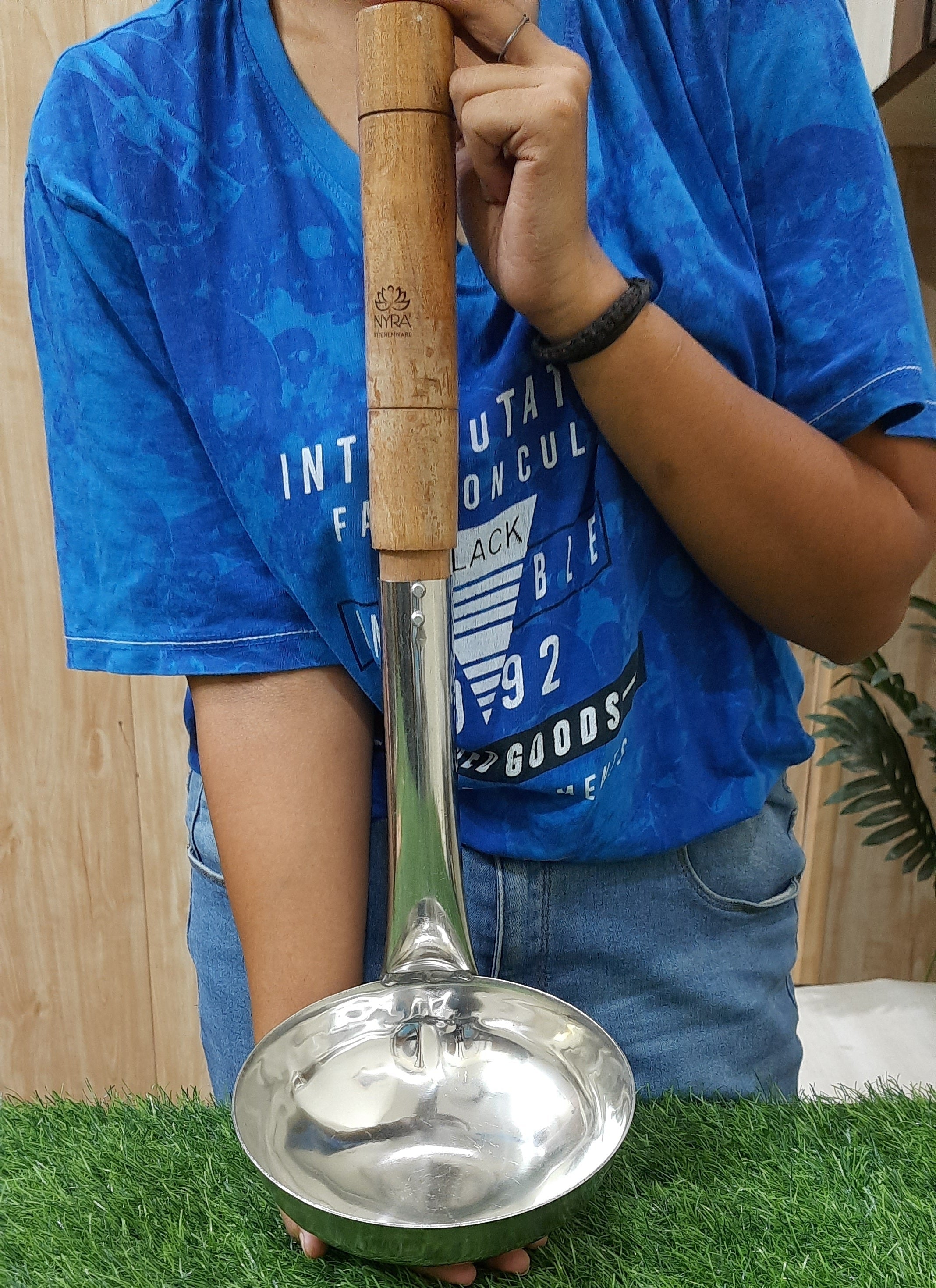 Stainless Steel Ladle with Wooden Handle 