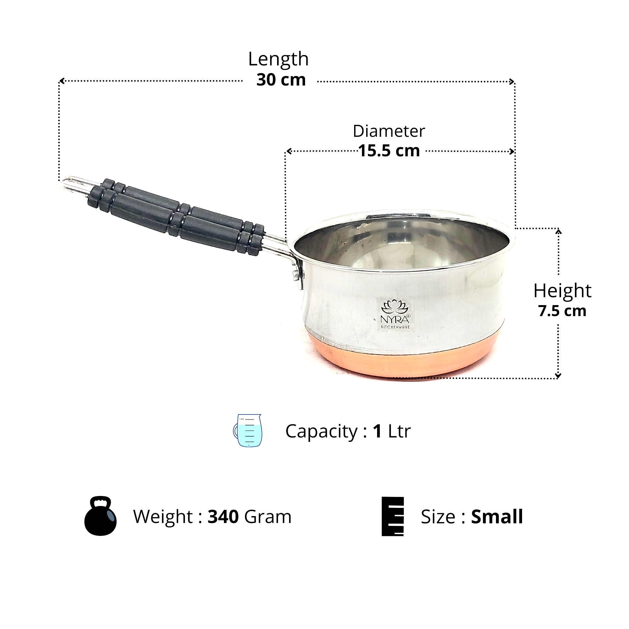 Dimensions of Saucepan