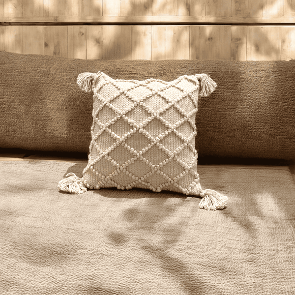 Ivory Diamond Luxe Tufted Cushion Cover