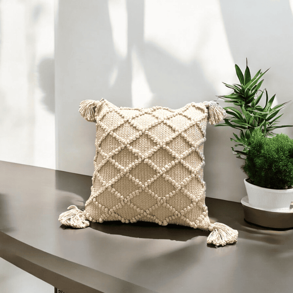 Ivory Diamond Luxe Tufted Cushion Cover