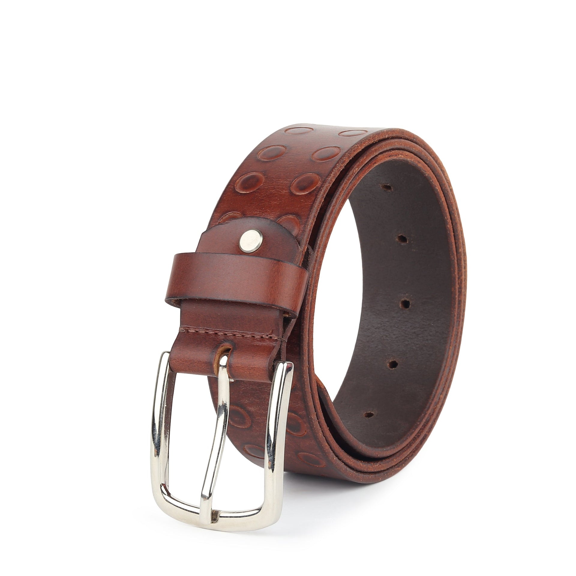 Classic Round Men's Leather Belt