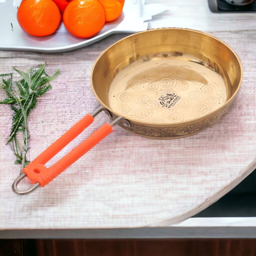 Handmade Brass Frying Pan for Cooking – Available in 1L & 1.5L