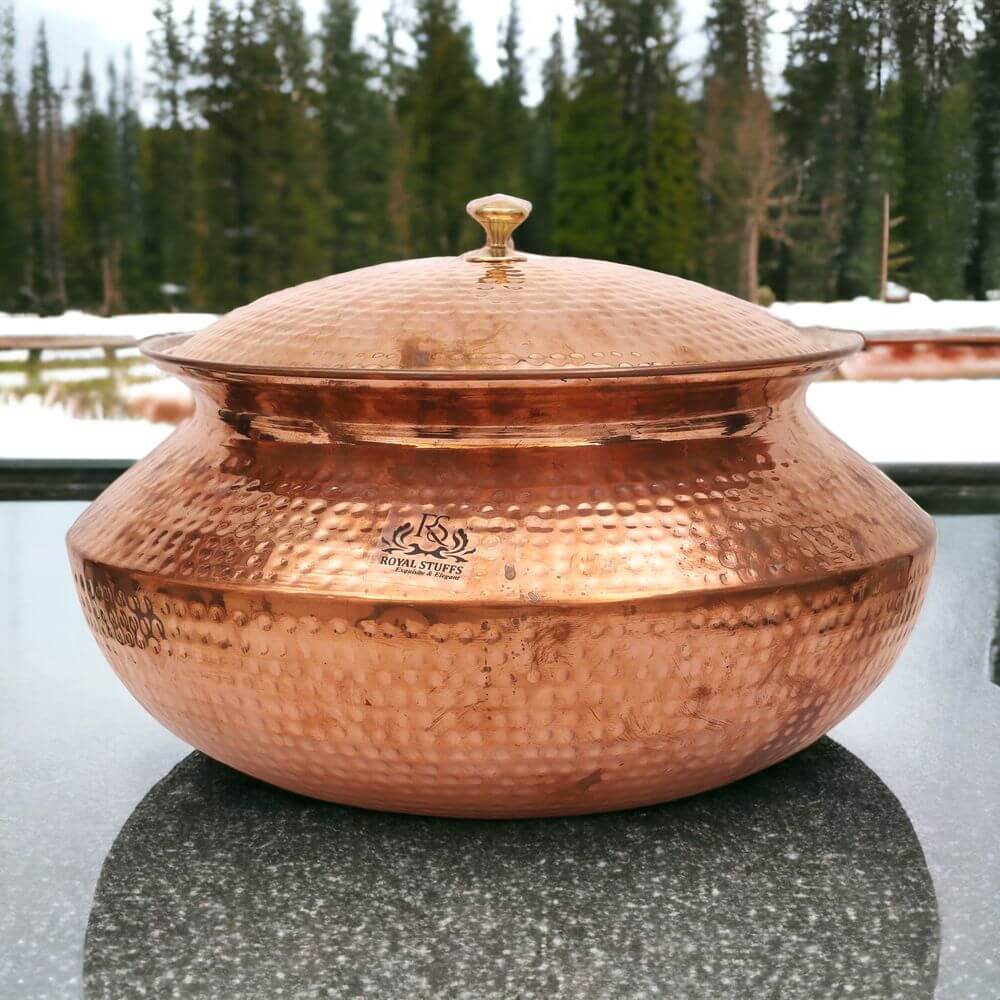 Copper Handi/Degchi with Tin Lining Inside, Volume - 15.130 Ltrs