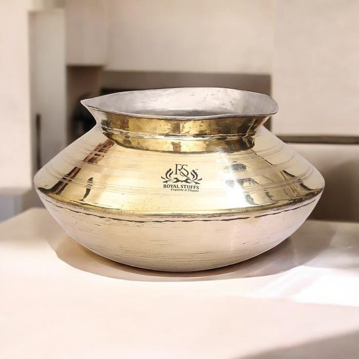 Handmade Brass Handi with Pure Tin Coating (Kalai) – Traditional Heavy Bottom Cooking Handi | 3 Size Options