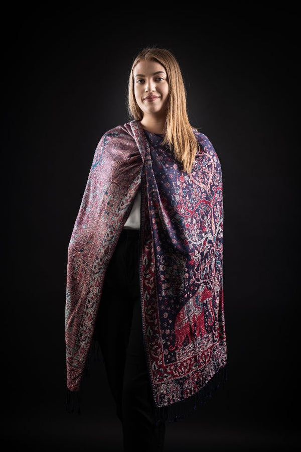 Şal Kani India blumarin floral - Cel mai bun șal din Pashmina