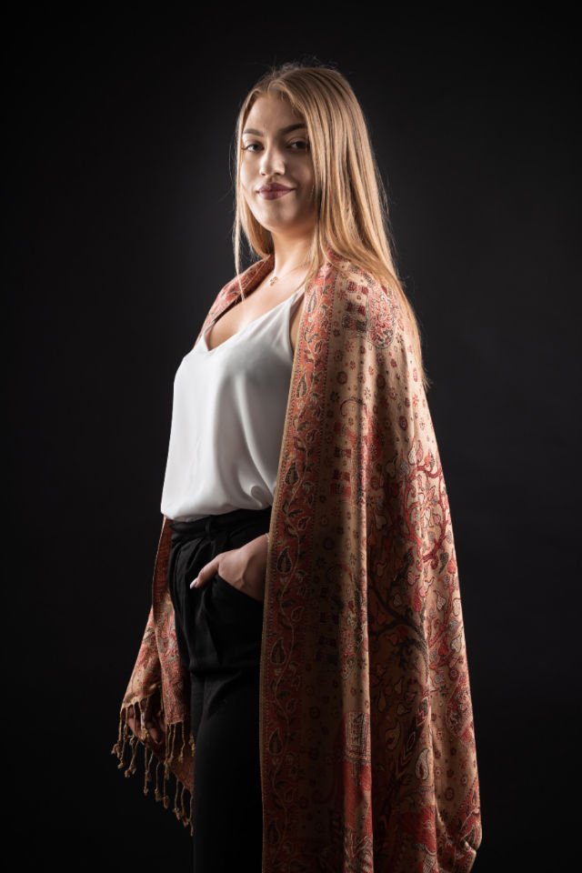 Şal Kani India, bej - Cel mai bun șal din Pashmina