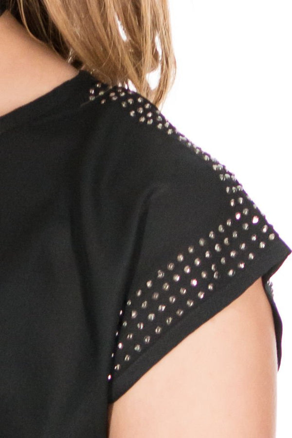 Bluza Negru Chimono Cu Strasuri Marime M