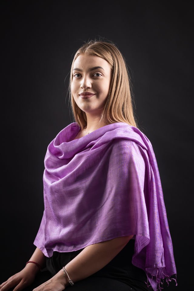 Esarfa matase mov lila