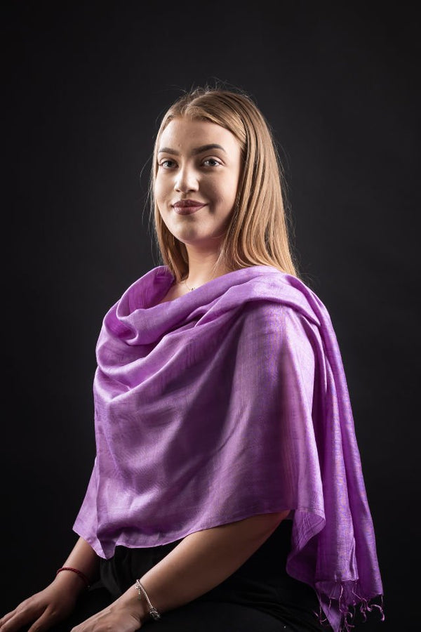 Esarfa matase mov lila