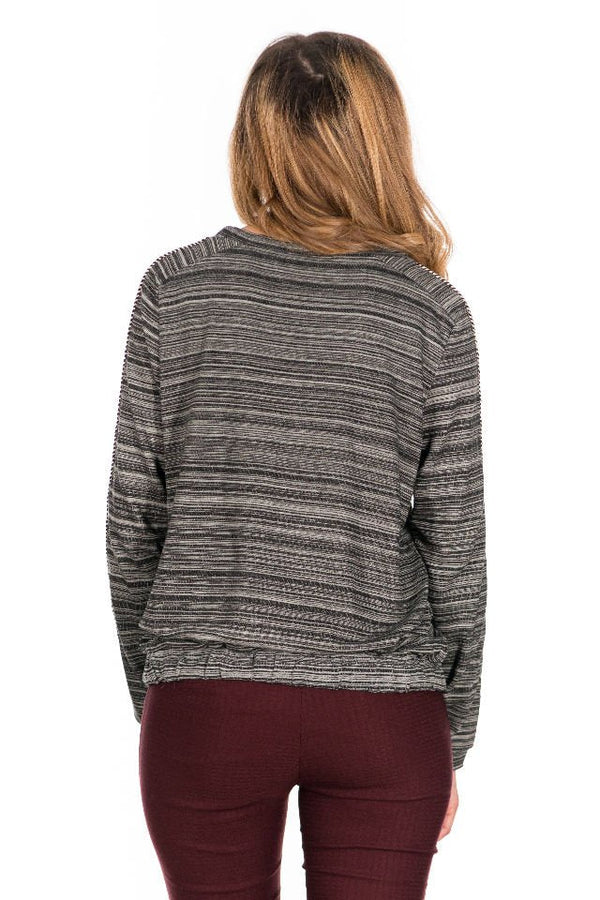 Bluza Gri Cu Broderie Marime M-L