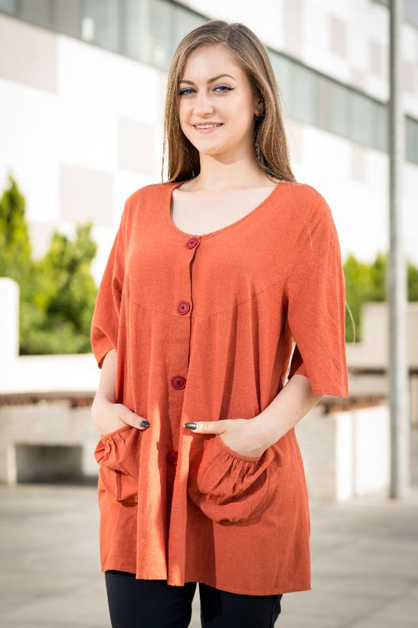 Bluza Closata Cu Buzunare Marime L