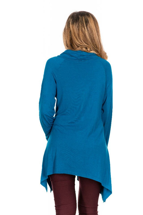 Bluza Albastru Turcoaz Cu Broderie Marime L