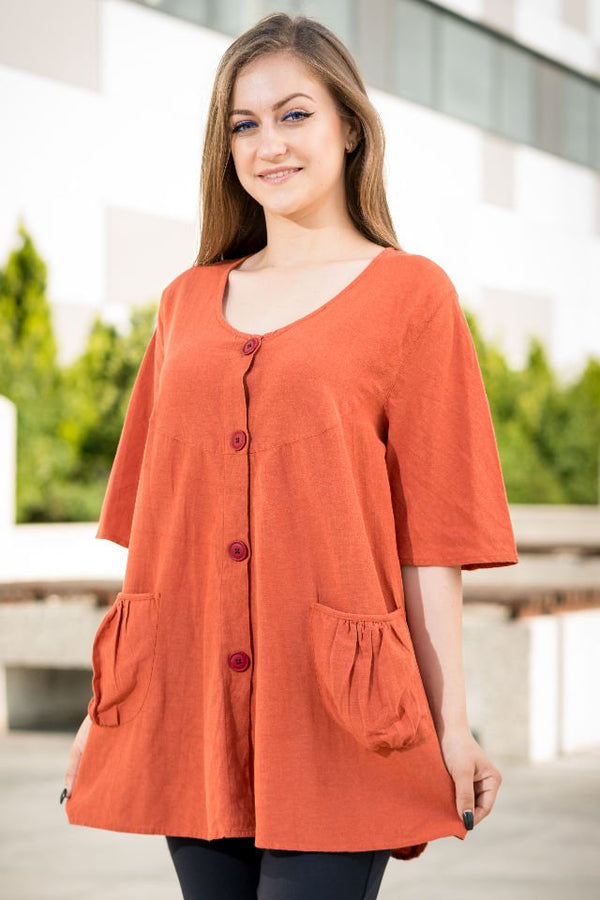 Bluza Closata Cu Buzunare Marime L