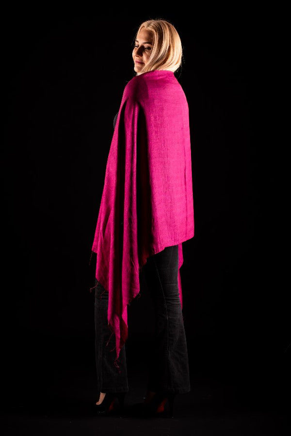 Esarfa matase si bumbac grena