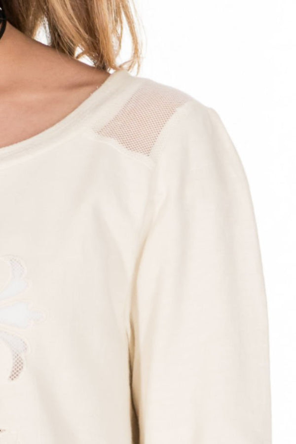 Bluza Ivory Cu Dantela Marime M-L