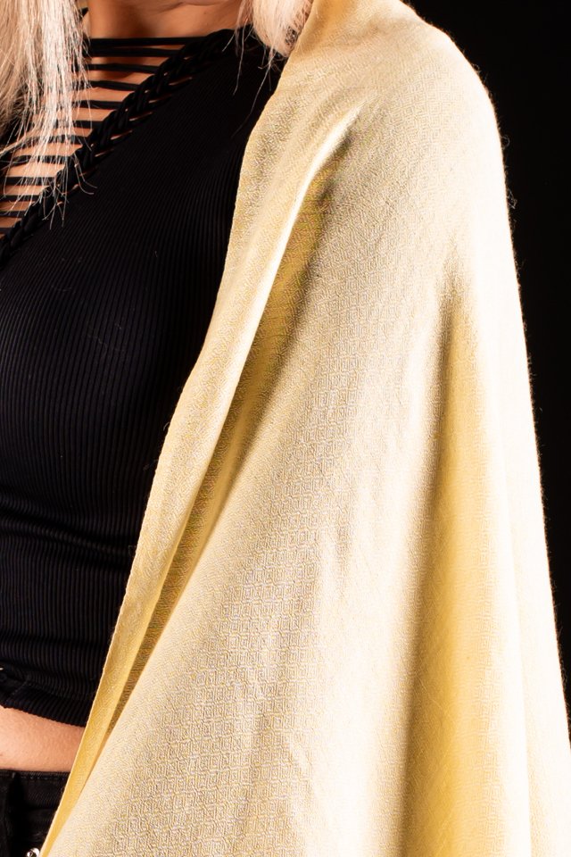 Sal pashmina galben pastel uni