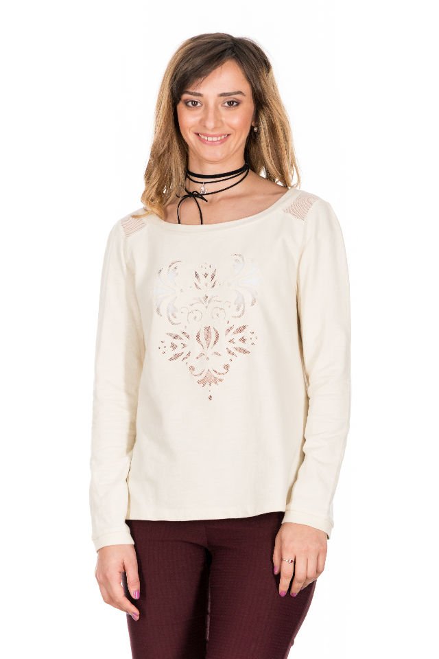 Bluza Ivory Cu Dantela Marime M-L