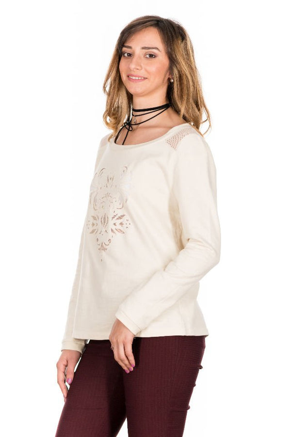 Bluza Ivory Cu Dantela Marime M-L