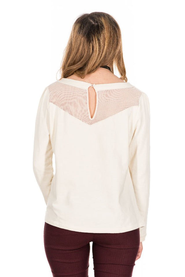 Bluza Ivory Cu Dantela Marime M-L