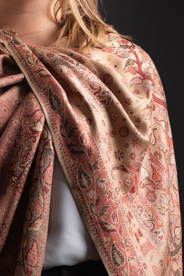 Şal Kani India, bej - Cel mai bun șal din Pashmina