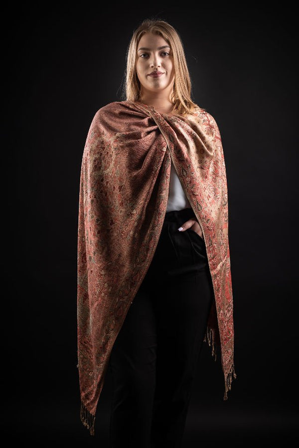 Şal Kani India, bej - Cel mai bun șal din Pashmina