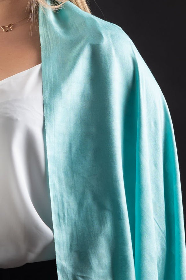 Esarfa matase bumbac turquise marin