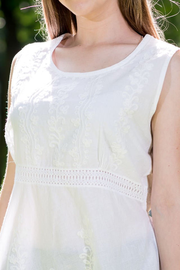 Bluza Chimono Alba Cu Broderie Marime M