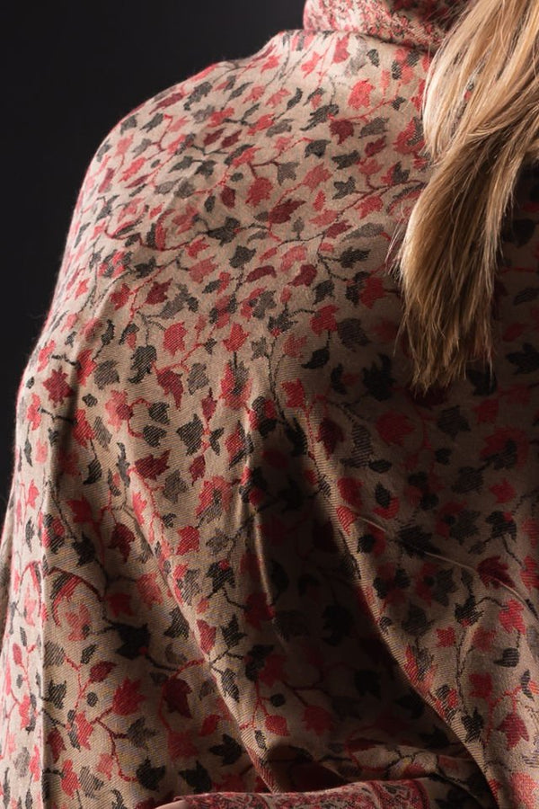 Şal Kani India, bej, maro, rosu - Cel mai bun șal din Pashmina