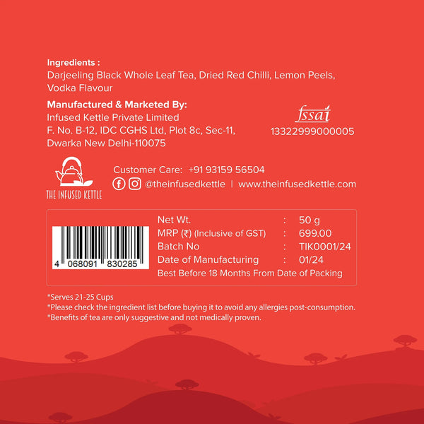 Vodka Flavoured Black Tea (Non-Alcoholic)