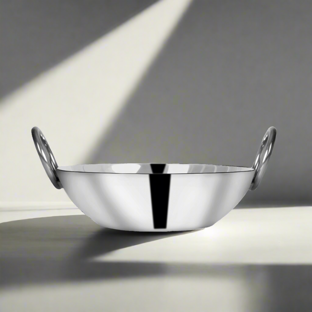 Stainless Steel Induction Deep Kadhai 1.25 Litres - 9'