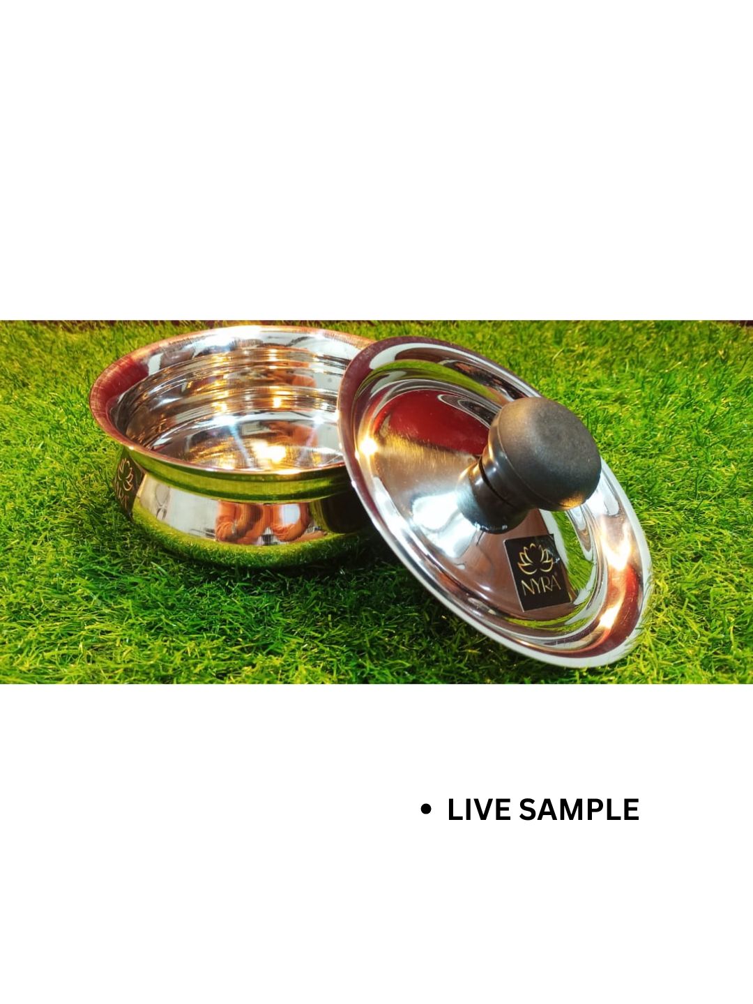 Stainless Steel Biryani Handi with Lid and PVC Knob 