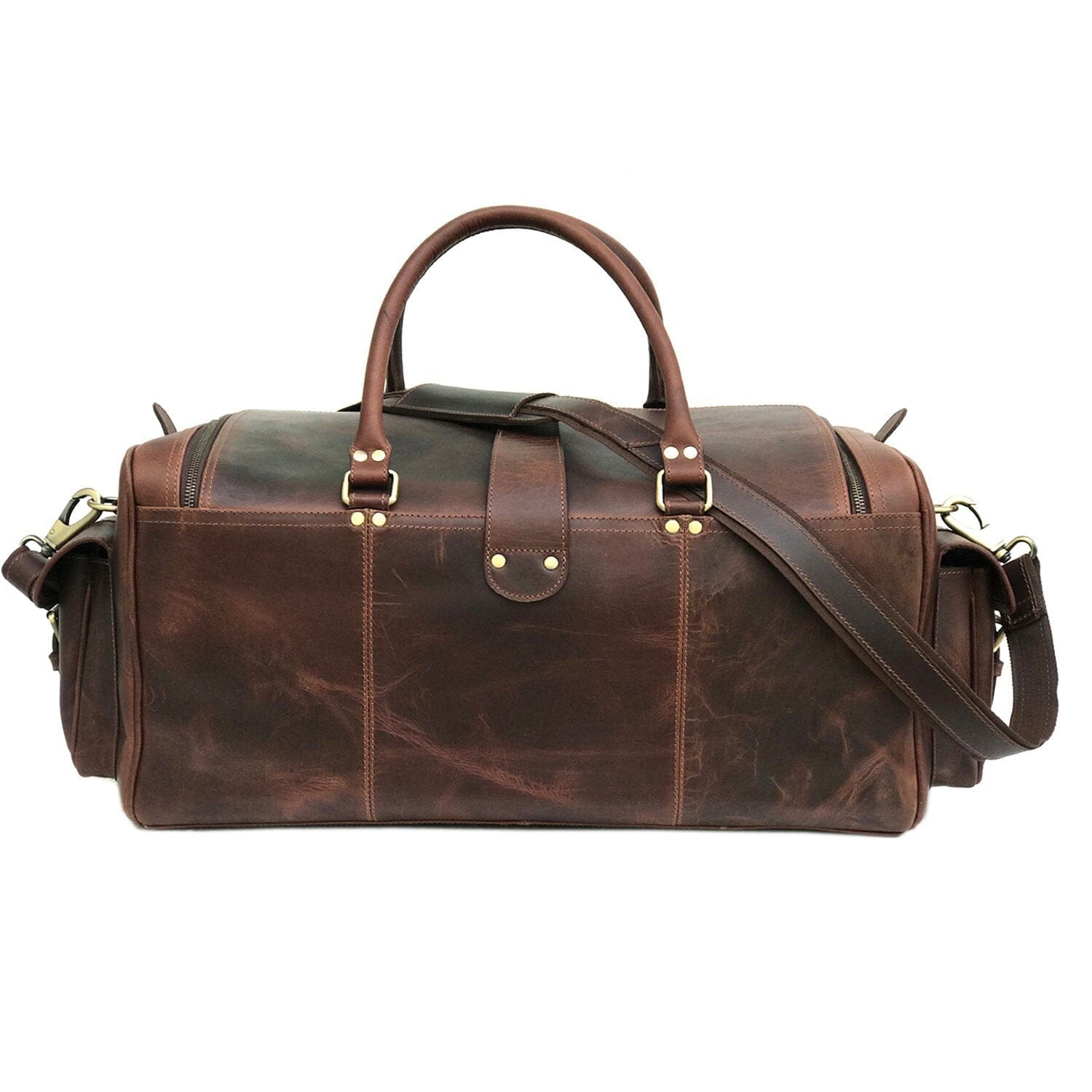 Genuine Large Full-Grain Buffalo Leather Roosevelt Duffle Bag Classy Leather Bags Bags