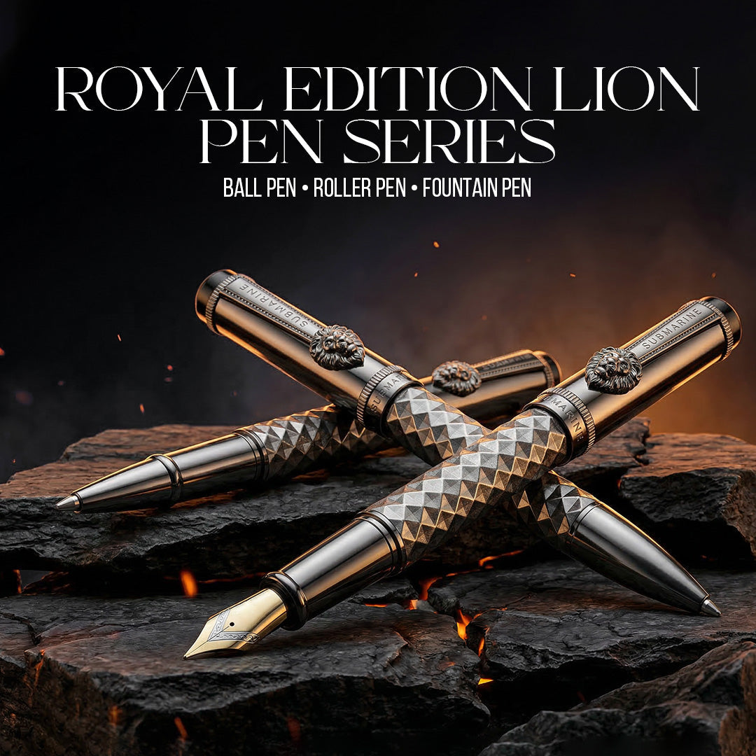 Royal Edition Lion Metal Fountain Pen - Set of 2