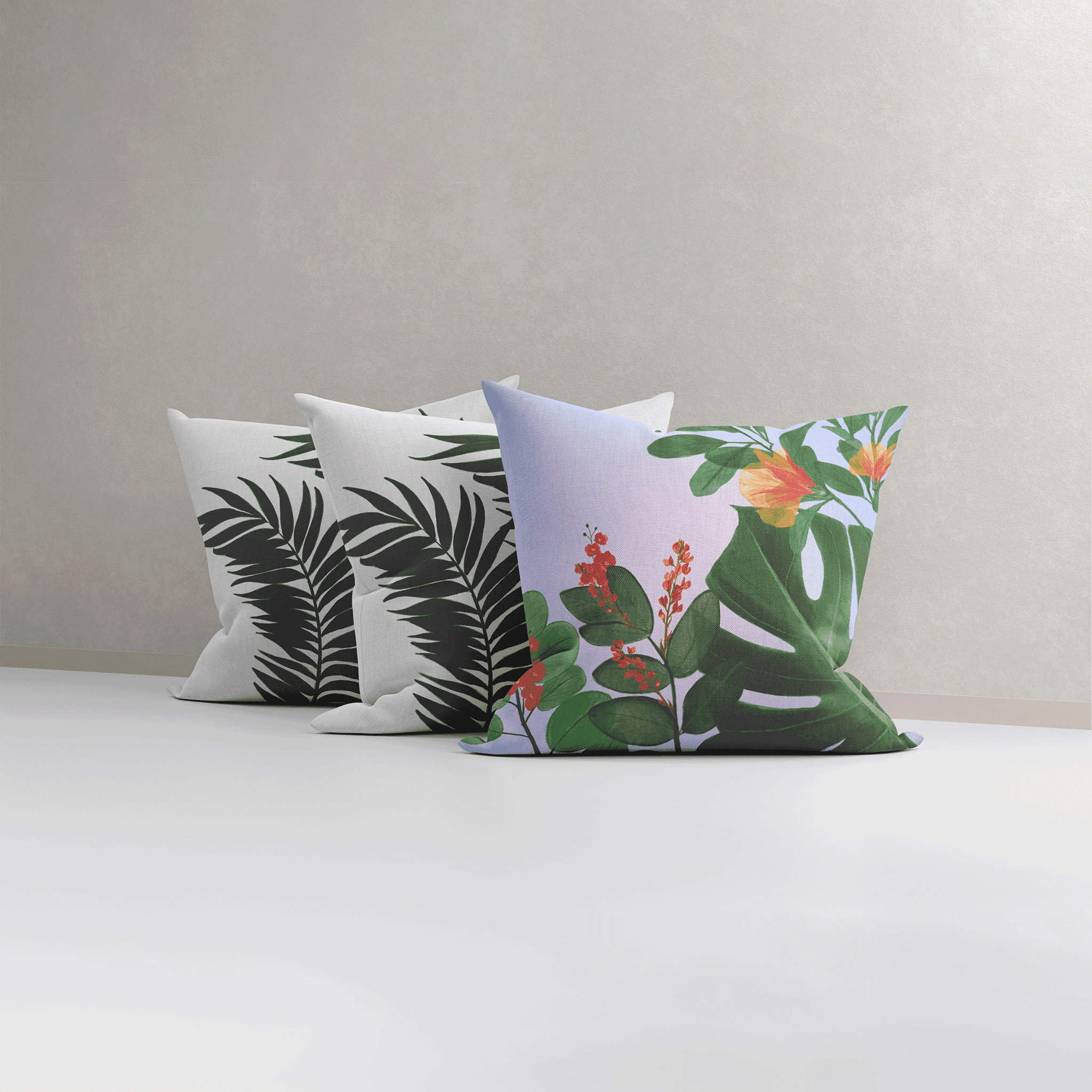 Autumn Big Leaf X Flowing Palm | Set of 3