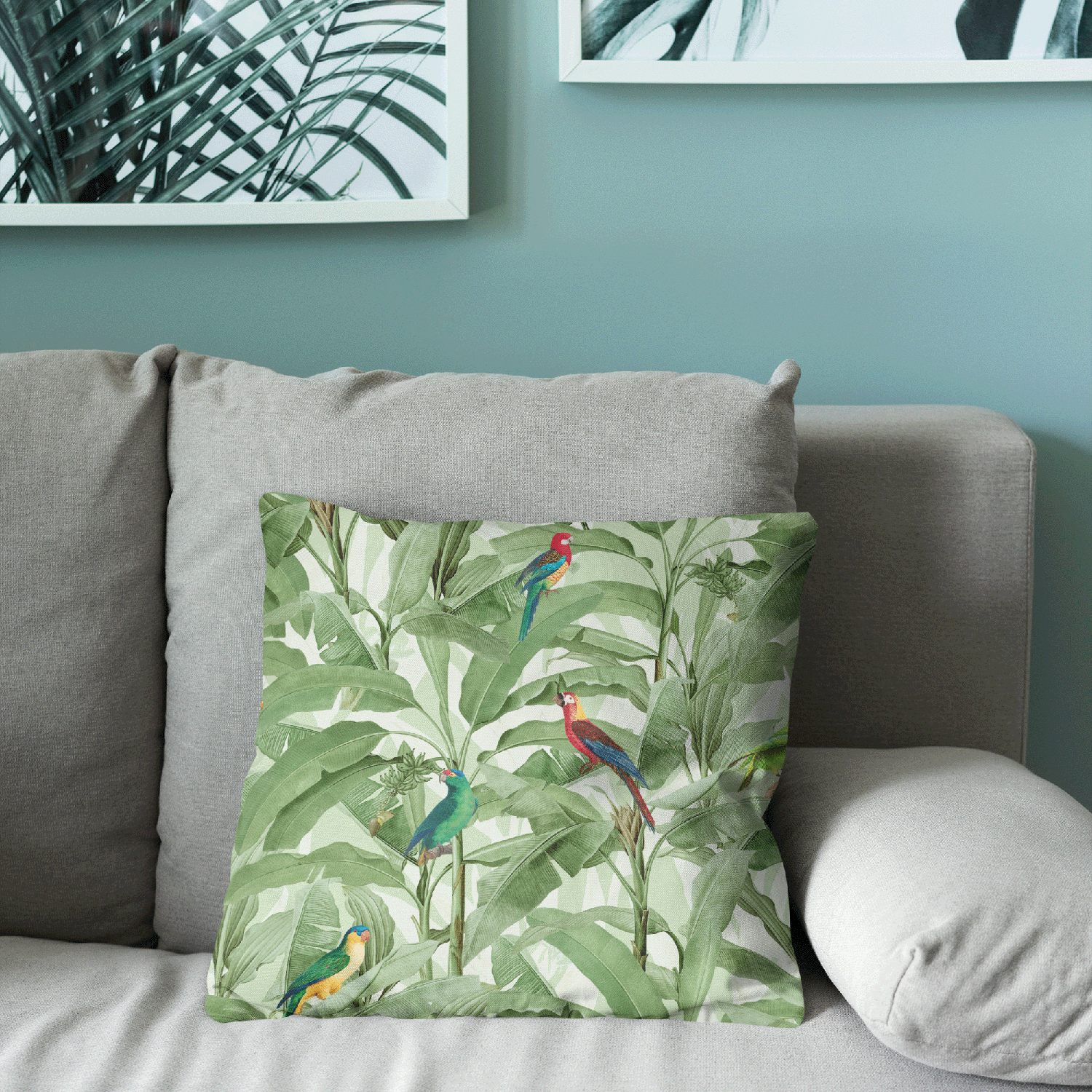 Aviary Elegance Velvet Cushion Cover
