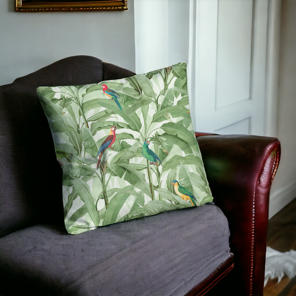 Aviary Elegance Velvet Cushion Cover