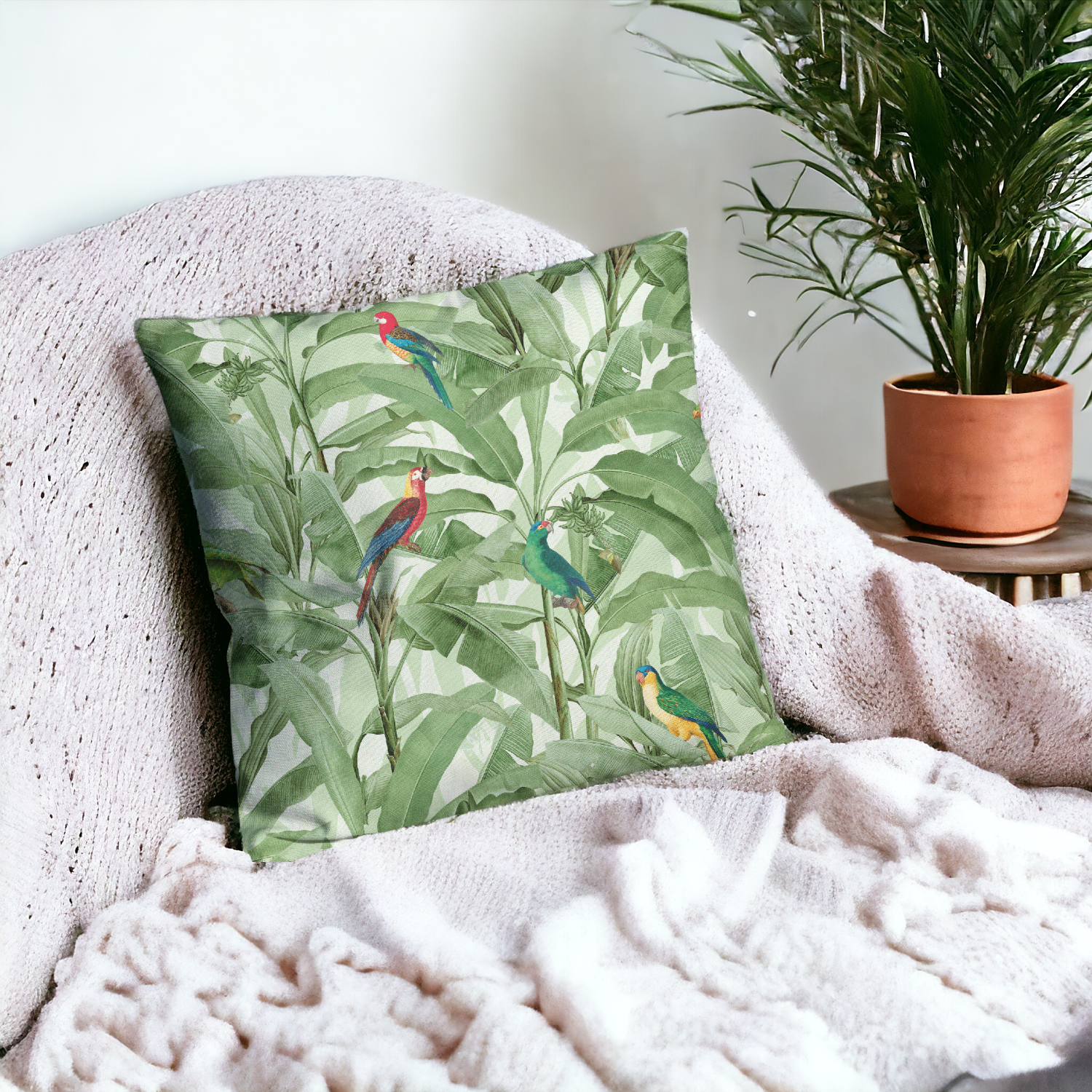 Aviary Elegance Velvet Cushion Cover