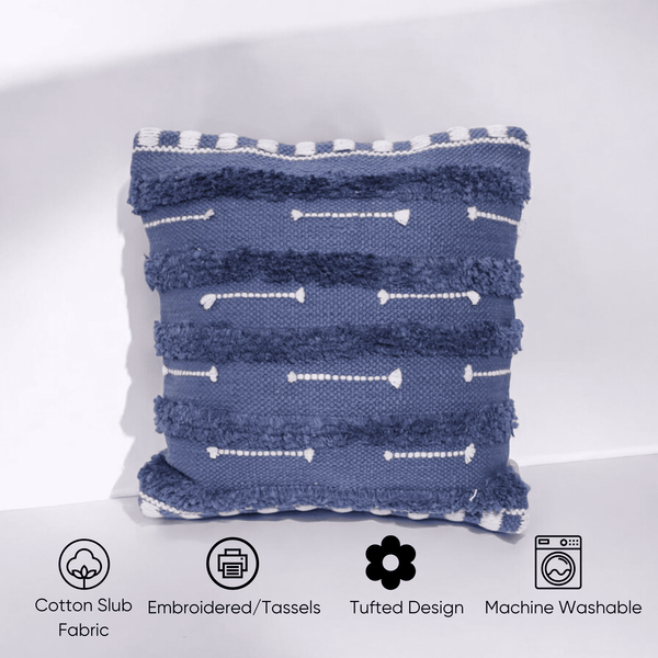 Blue Horizon Tufted Cushion Cover - Set of 5