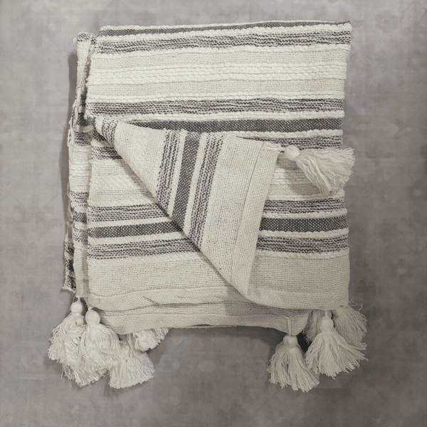 Blue Waves Tufted Sofa Throw