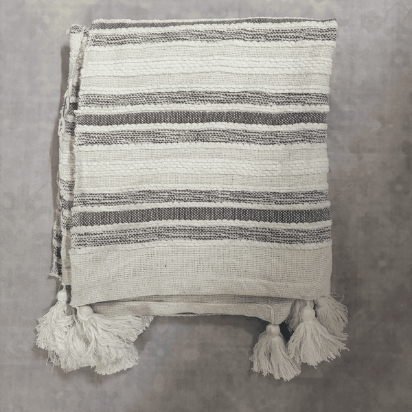 Blue Waves Tufted Sofa Throw