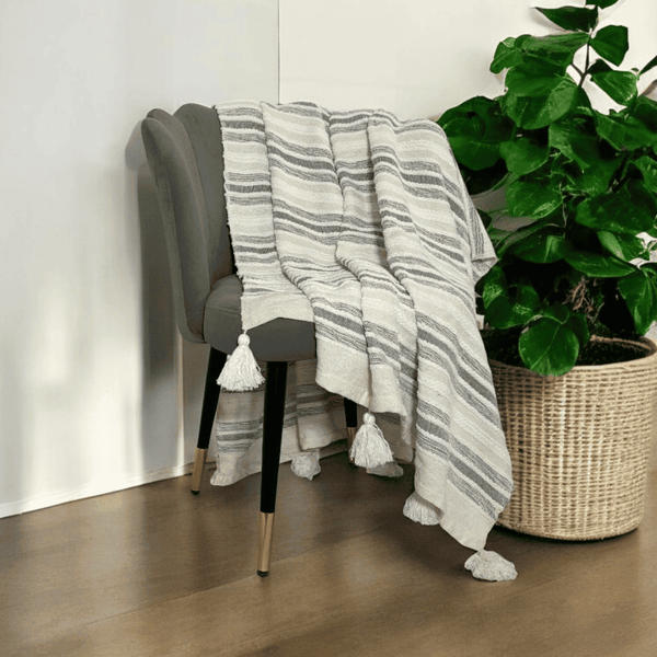 Blue Waves Tufted Sofa Throw