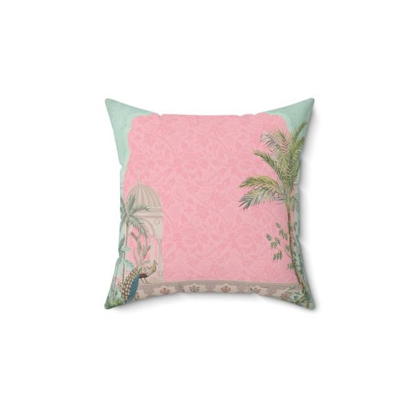 Blush Garden Scene Cushion Cover