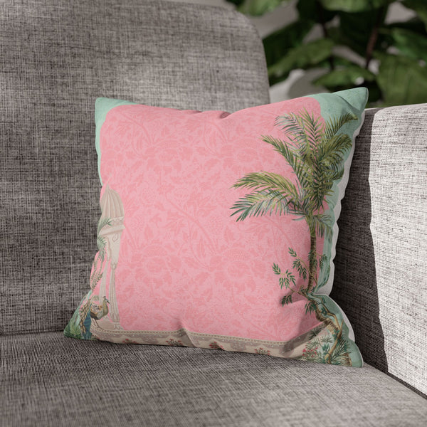 Blush Garden Scene Cushion Cover