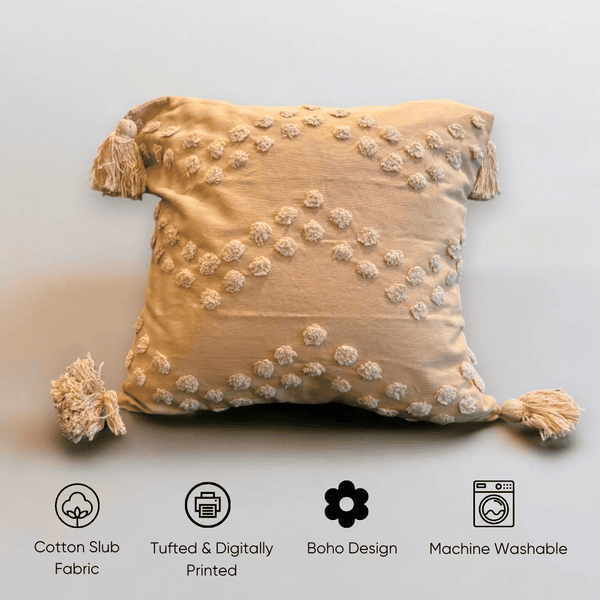Blush Tufted Tassel Cushion Cover - Set of 5