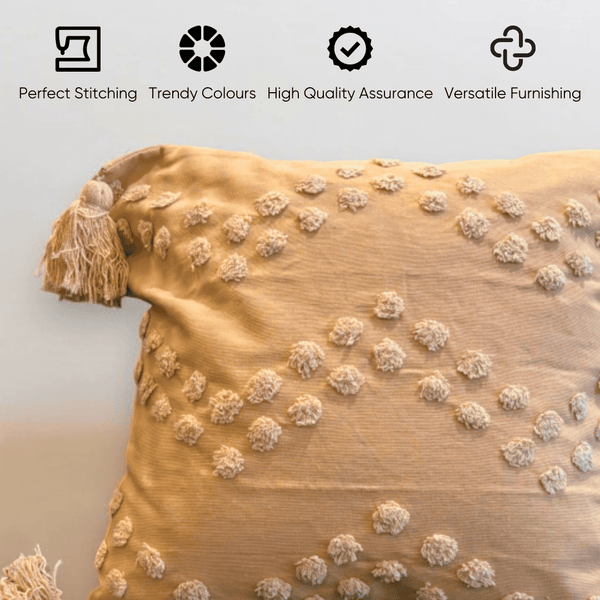 Blush Tufted Tassel Cushion Cover - Set of 5