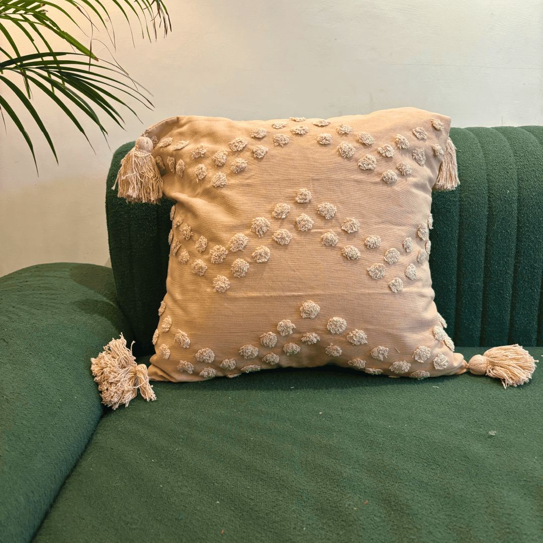 Blush Tufted Tassel Cushion Cover - Set of 5