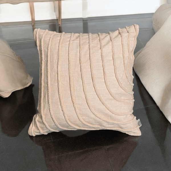 Blush Wave Tufted Cushion Cover