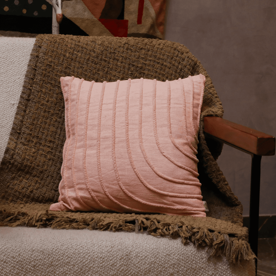Blush Wave Tufted Cushion Cover- Set of 5